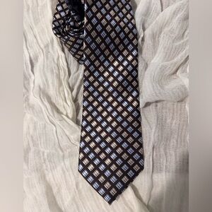 Michael Kors Brown, Tan and Blue Checkered Tie